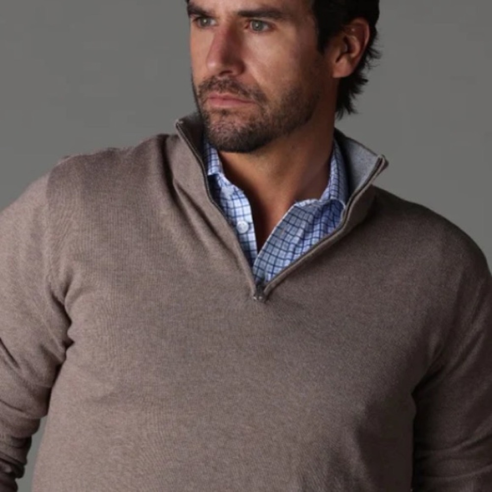 NWT Collars & Co. Semi-Spread Collar Polo Blue Tattersall Mens Size Medium Tall - Picture 4 of 11